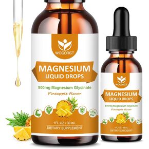 (2 Pack) Magnesium Glycinate Liquid Drops with Citrate & Taurate - High Absorption 1000mg Liquid Magnesium Complex with D3, GABA, L-theanine for Cognition, Calm, Mood & Sleep, Raspberry Flavor - 30mL