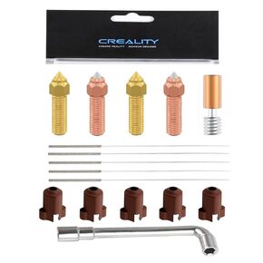 Creality Original Ender 3 V3 KE Nozzle Kit, for Ender 3 V3 KE, K1, K1 Max, CR-10 SE, 10pcs 0.4mm Nozzles, 5pcs Silicone Sock, 1pcs Nozzle Wrench, 0.4mm Stainless Steel Needles, High-Speed Nozzle Kit