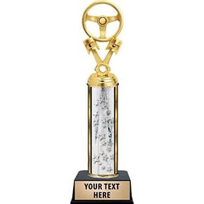 Crown Awards Auto Wheel/Engine Parts Trophies, Personalized Silver Auto Wheel/Engine Parts Trophy with Custom Engraving Prime