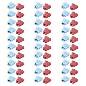Blue+Red 90 Degree Electrical Crimp Wire Terminals Right Angle Spade Connector Quick Disconnect Flag Terminal Connector Wire Terminal Connector in Disconnect Terminal