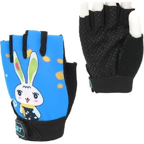 Girls Fingerless Bike Gloves, Rabbit Sport Gloves for 3-9 Year Girls Monkey Bars Rock Climbing Gloves Cycling Biking