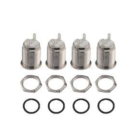 4PCS Metal Waterproof Pushbutton Switches 12 mm Mounting Hole Screw Terminal 12V 24V 110V 250V 5A 1NO Flat Head for Automotive Computer Instrumentation Industry Door Chime