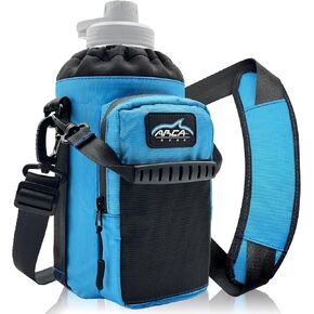 64 OZ Hydro Carrier Large - Insulated Water Bottle Sling w/Carry Handle, Shoulder Strap, Wallet and Two Pouches - The Perfect Flask Accessory
