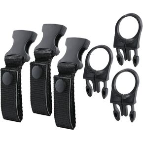 Bottle Hanging Buckle Clip Outdoor EDC Tactical Nylon Webbing Strap Holder Quickdraw Carabiner Carrier Belt for Hiking, Pack of 3