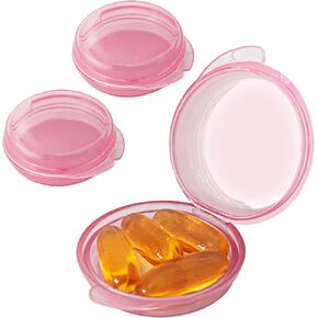 3 PCS Small Pill Box, Daily Pill Case Portable for Purse Pocket,Travel Pills Box Medicine Storage Container Earplug Case (Blue)