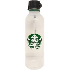 Starbucks Siren Reusable Clear Plastic Water Bottle, 24 fl oz