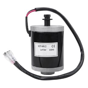Brushed DC Motor, MY6812 24V 100W High Speed Small Brush Motor Electric Bike Motor with Belt Pulley Electric Scooter E Bike Accessory