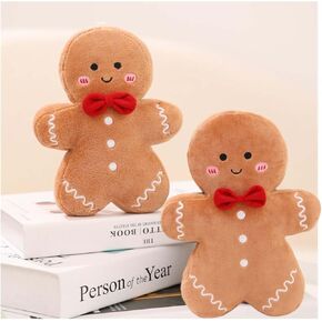Christmas Gingerbread Man Pillow Creative Biscuit Man Plush Soft Throw Pillows stuffed Premium Polyester Fiber Sofa Cushion Christmas Party Decor