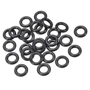 uxcell Fluorine Rubber O Rings, 5mm OD, 1.2mm Inner Diameter, 1.9mm Width, Seal Gasket Black 25Pcs