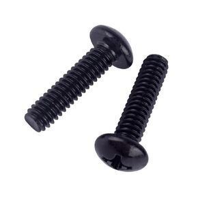 #6-32 x 1/4" Pan Head Machine Screws, Phillips Drive, Full Thread, 304 Stainless Steel 18-8, Black Coated Finish, 50 PCS