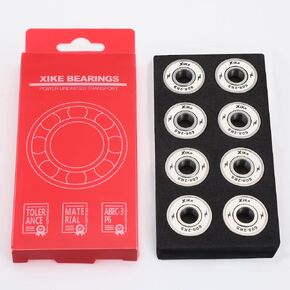 XiKe 16-Pack 608-2RS محامل لوح التزلج، أحمر، عالي السرعة 8x22x7 مم، متين مزدوج المطاط مختوم، مناسب للألواح الطويلة، الزلاجات المضمنة والأسطوانة، الدوارات إلخ