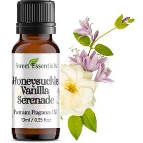 Honeysuckle Vanilla Serenade, 10ml (0.35fl oz) Premium Fragrance Oil, Aromatherapy, Diffuser, Crafts, Soap, Home Scents, Bath & Body, DIY Parfum and Much More. Versatile & Long-Lasting