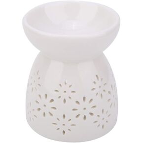 Hapivida Ceramic Tealight Candle Holder Oil Burner, Essential Oil Incense Aroma Diffuser Furnace for Home Decoration Christmas Decor Housewarming (Love)