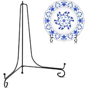 Baderke Easel Stand 12 Inch Plate Stand for Sign Decorative Plate Stands for Display Picture Frame Easel Photo Stands for Table Display Picture Holder Stand for Photo Books Round Object (Gold)
