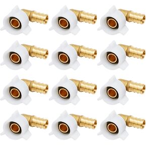 SUNGATOR 12-Pack PEX 1/2" x 1/2" NPT Female Threaded Swivel Adapter NPSM Brass Crimp Fittings, 1/2" Pex Fittings For RV Pex Faucet Connector, ASTM F1807
