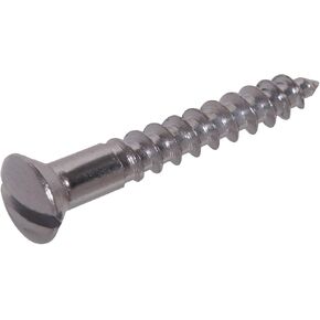 Hillman 1185 Brass Chrome Plated Oval Head Slotted Wood Screw 8 x 3/4 in. 45-Pack