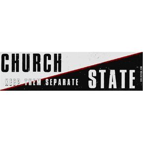EvolveFISH Church and State Keep Them Separate Bumper Sticker - [11" x 3"]