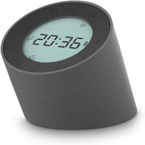 Reversible Digital Alarm Clock with Nightlight for Bedrooms (White)