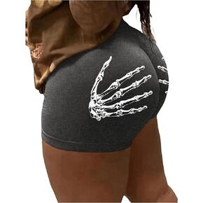 WDIRARA Women's Graphic Print High Waist Mini Biker Casual Shorts