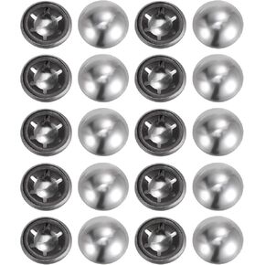 uxcell 40PCS 65Mn Steel Push on Push Nut Caps 0.24 Inch Axle Push Nut Fastener for Hand Trucks, Lawn Wagons, and Rolling Bins, M6 x 16mm