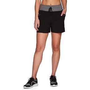 RBX Woven Short for Women, Knit Waistband Quick Drying Walking Short with Pockets for Everyday Wear, Workouts, Hiking