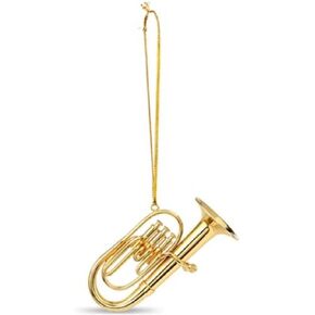 Broadway Gifts 2.8" Gold Brass Tuba Ornament Decoration