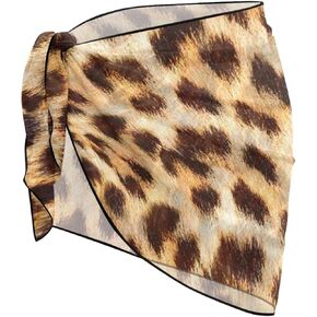 ملابس سباحة نسائية شبه شفافة من Beach Sarong تغطي تنورة قصيرة، بدلة استحمام شفافة ملفوفة على الشاطئ
