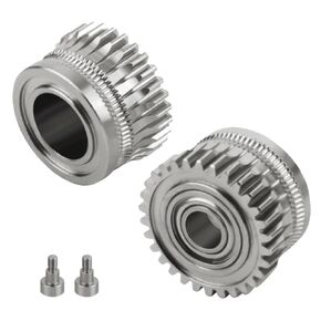 K1 Extruder Gear 2 قطعة تروس مصنوعة من سبائك مطلية بالنيكل متوافقة مع طابعات Creality K1/K1C/K1 max/Ender 3 V3 وEnder 3 V3 Plus ثلاثية الأبعاد