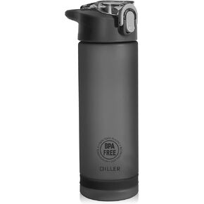 Diller Water Bottle with Straw - 25 Oz US Tritan BPA Free Sport Water Bottle with Flip-Flop Lid (blue)