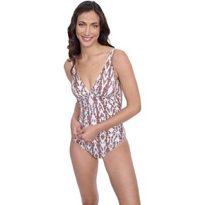 Profile by Gottex Elegant and Stylish Women’s V-Neck One Piece Bathing Suit with Soft Cups and Tummy Control Swim Essential