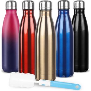 Sfee Insulated Water Bottle, 17 oz Stainless Steel Water Bottles, Double Wall Vacuum Reusable Water Bottles Leak Proof BPA-FREE Sports Bottle Cup Keep Hot&Cold for Running Gym Workout Cycling Kids
