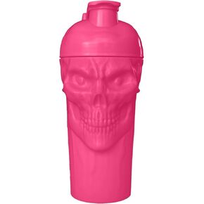 JNX SPORTS The Curse! Skull Shaker Bottle, 24-Ounce, Full Black Limited Edition, Supplement Mixer with Classic Loop Top