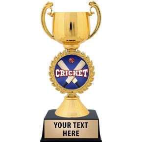 Personalized Cricket Trophy, 7.25" Gold Cup Cricket Team Trophies with Free Custom Engraving Prime