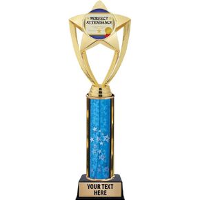 Crown Awards Perfect Attendance Trophies, 11" Gold Star Attendance Trophies for Kids with Free Custom Engraving Prime