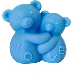 Hugging Bears Aroma Healing Candle,100G Cute Teddy Bear Family Mother and Baby Love Decorative Scented Candle for Table Photo Prop Birthday Holiday Gift,Prefect for Meditation Stress Relief (Pink)