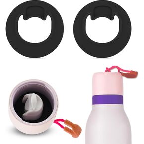 2pcs Replacement Stopper for Owala FreeSip Twist 18oz 24oz, Water Bottle Top Lid Gasket for Owala FreeSip Twist Series Seal Bottle Cap Mouth Stopper Part Accessories BPA-Free(Black)