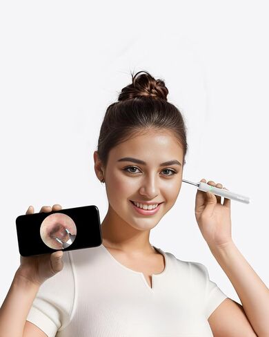 منظف ​​الأذن BEBIRD Note 5: كاميرا أذن FHD مع ملاقط متعددة الاتجاهات، منظار الأذن الذي يدعم تقنية IoT يدعم مقاطع الفيديو عن بعد، غطاء تشغيل/إيقاف مغناطيسي، قاعدة تخزين لنظافة الأذن، 12 قطعة بديلة، أبيض in Kuwait