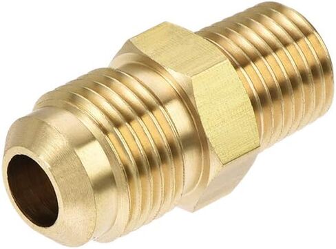 uxcell Brass Pipe fitting, 1/4 SAE Flare to 1/8NPT Male Thread, Tubing Adapter Hose Connector, for Air Conditioner Refrigeration in Saudi Arabia