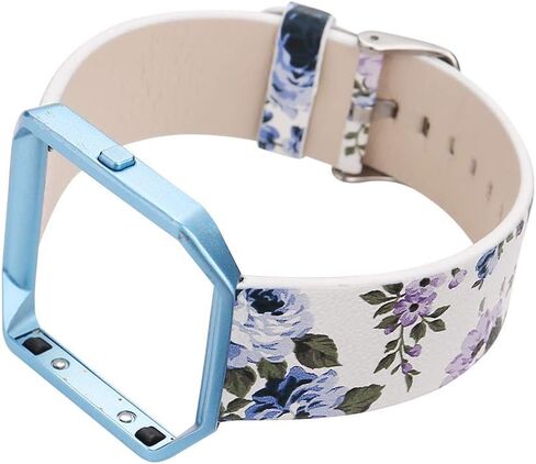 حزام نسائي على شكل زهرة لسوار Fitbit Blaze، سوار معصم بديل من الجلد الناعم الأصلي بإطار معدني لساعة اللياقة الذكية Fitbit Blaze in Saudi Arabia