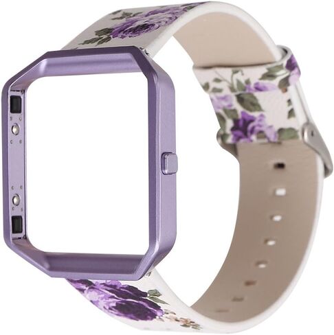 حزام نسائي على شكل زهرة لسوار Fitbit Blaze، سوار معصم بديل من الجلد الناعم الأصلي بإطار معدني لساعة اللياقة الذكية Fitbit Blaze in Saudi Arabia