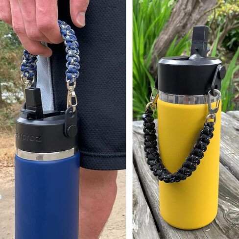 Handle Compatible with Hydro Flask, Takeya, Thermoflask Bottle, includes Wide Mouth Straw Lid, Paracord Strap and Shoulder Strap (6 pieces total) in Saudi Arabia