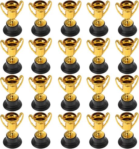 Kids Mini Trophy Plastic Prize Trophies 20Pcs Set Plastic Golden Cup Trophy, Kids Party Favors for Holiday Game Events in Saudi Arabia