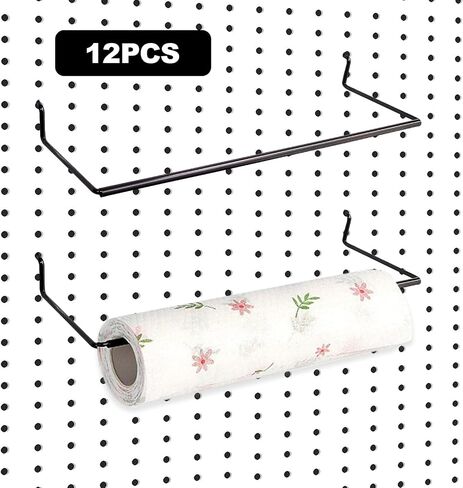 MDEOOSKY 12 قطعة من حامل المناشف Pegboard خطافات Pegboard، حامل المناشف الورقية لPegboard، ملحقات Pegboard لغرفة الحرف اليدوية، غرفة الغسيل، المطبخ، الحمام، ورشة العمل in Saudi Arabia