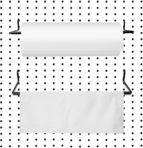 MDEOOSKY 12 قطعة من حامل المناشف Pegboard خطافات Pegboard، حامل المناشف الورقية لPegboard، ملحقات Pegboard لغرفة الحرف اليدوية، غرفة الغسيل، المطبخ، الحمام، ورشة العمل in Saudi Arabia