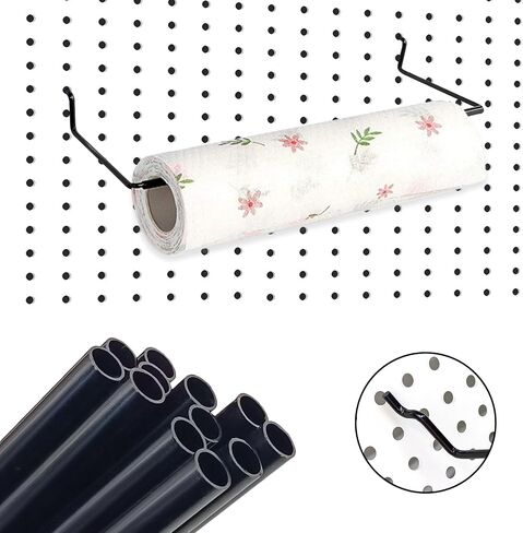 MDEOOSKY 12 قطعة من حامل المناشف Pegboard خطافات Pegboard، حامل المناشف الورقية لPegboard، ملحقات Pegboard لغرفة الحرف اليدوية، غرفة الغسيل، المطبخ، الحمام، ورشة العمل in Saudi Arabia