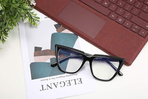FEISEDY 2 PACK CHIC Cateye Blue Light Blocking Eyewear with Clear Lenses Large Frame Women B2619-F2 in Saudi Arabia