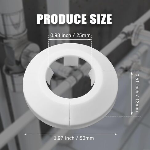 2pcs 2.5 inch / 63mm Water Pipe Cover, Plastic Pipe Cover Tube Cover Pipe Wall Escutcheon, Drain Line Cover Sink Flange Wall Collar for Bathroom Kitchen Water Pipe Tube in Saudi Arabia