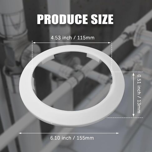 2pcs 2.5 inch / 63mm Water Pipe Cover, Plastic Pipe Cover Tube Cover Pipe Wall Escutcheon, Drain Line Cover Sink Flange Wall Collar for Bathroom Kitchen Water Pipe Tube in Saudi Arabia