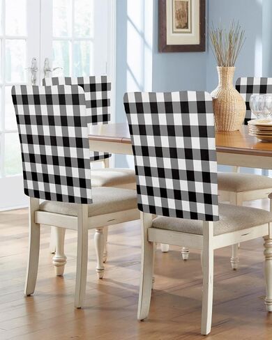 Fall Gnomes Chair Covers Set of 4 for Dining Room, Thanksgiving Pumpkin Rustic Chair Back Cover, Autumn Maple Leaf Botanical Removable Kitchen Chair Slipcovers Seat Protector for Party Banquet Décor in Saudi Arabia