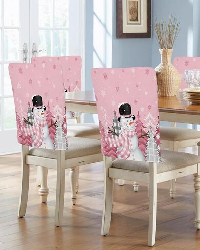 Fall Gnomes Chair Covers Set of 4 for Dining Room, Thanksgiving Pumpkin Rustic Chair Back Cover, Autumn Maple Leaf Botanical Removable Kitchen Chair Slipcovers Seat Protector for Party Banquet Décor in Saudi Arabia